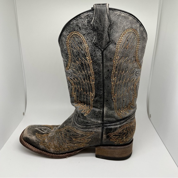 Teens Corral Leather Boots Size 4 - Picture 5 of 10